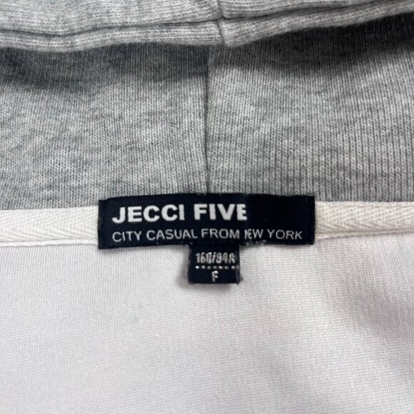 Jecci Five Grey Zip Up Hoodie with Reflective Stripe Women Size Small - Picture 5 of 10